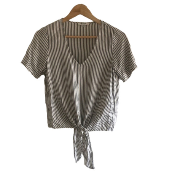 Madewell Tops - Madewell white and blue striped shirt